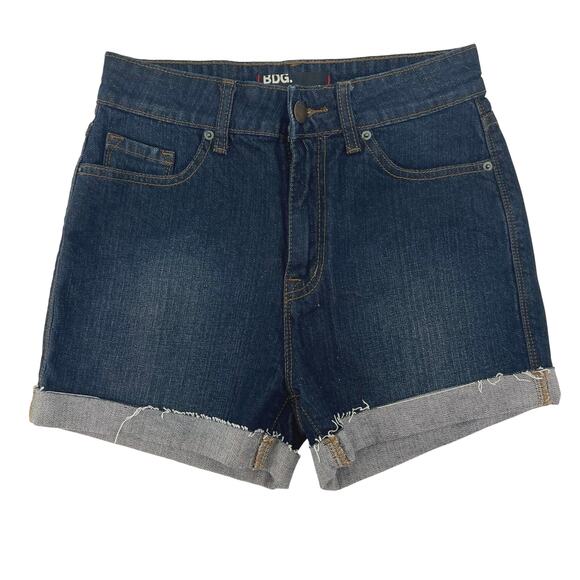 Urban Outfitters BDG NWOT High Rise Cuffed Shorts Womens 26 Blue Dark Wash - Picture 1 of 5
